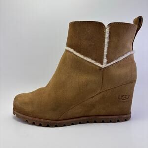 UGG “Marte” Waterproof Suede Wedge Booties Womens Size 8.5